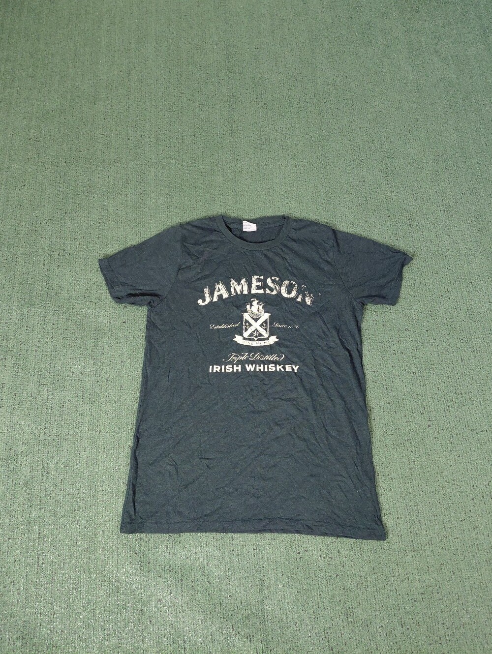 Jameson Irish Whiskey Promo Logo Drinking Bar Dark Green T Shirt Sz Medium